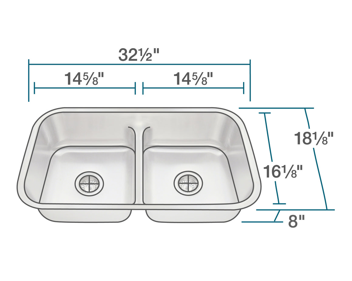 P215-16 Half Divide Stainless Steel Kitchen Sink