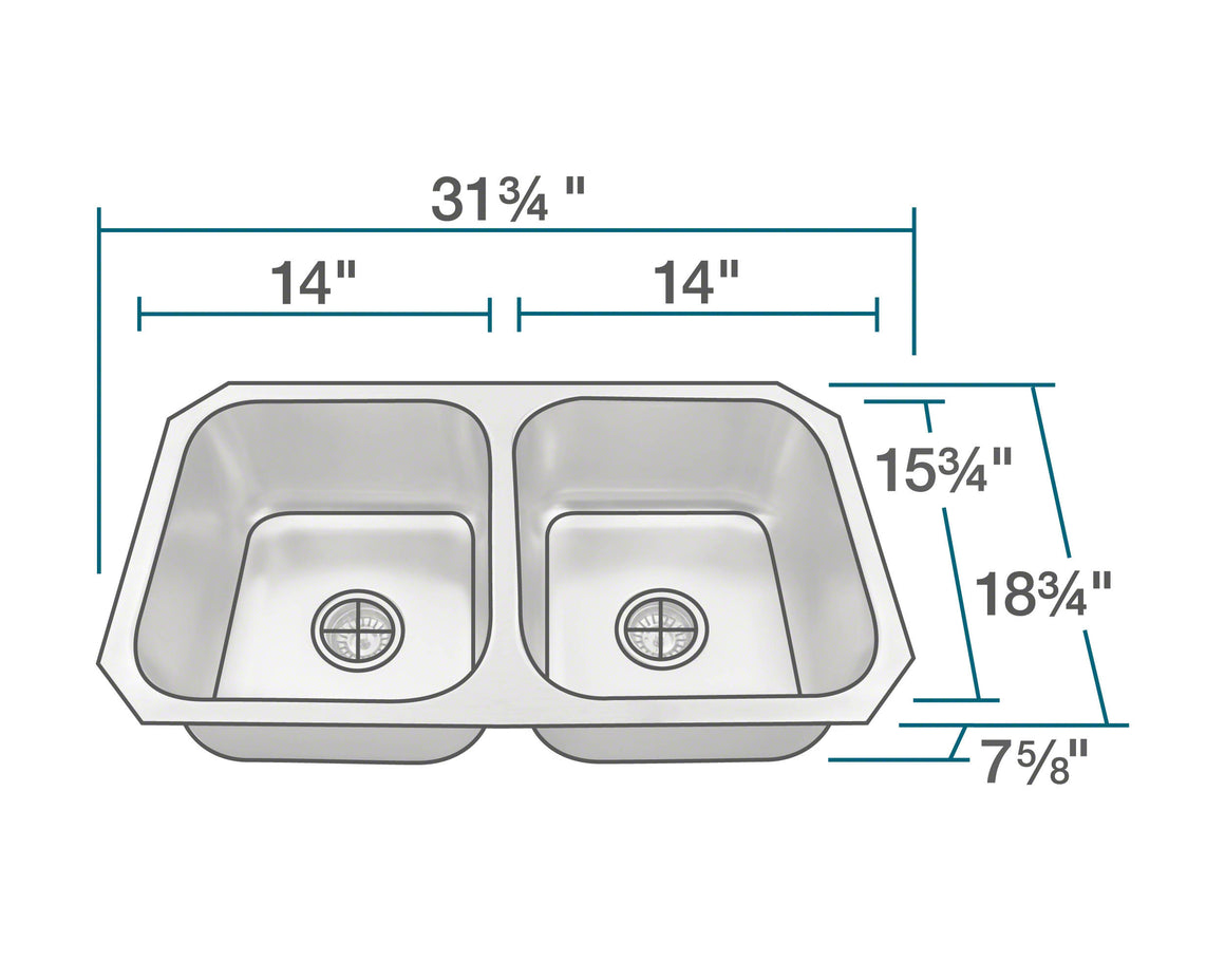 P2201US Double Bowl Stainless Steel Sink