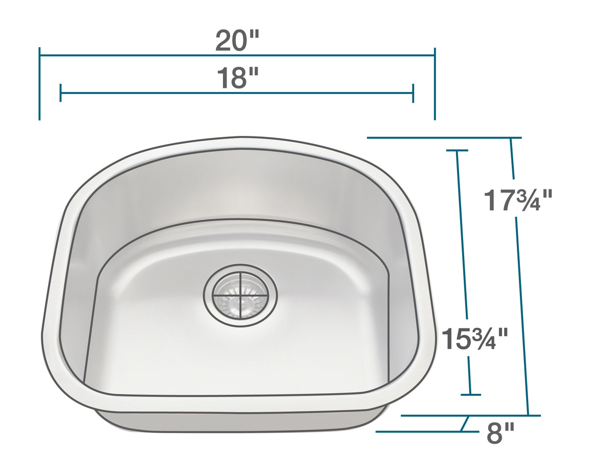 P812-16 D-Bowl Stainless Steel Sink