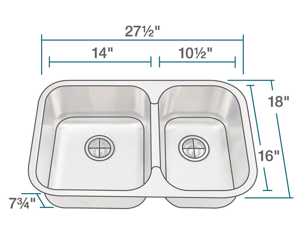 PL035 Small Offset Stainless Steel Sink