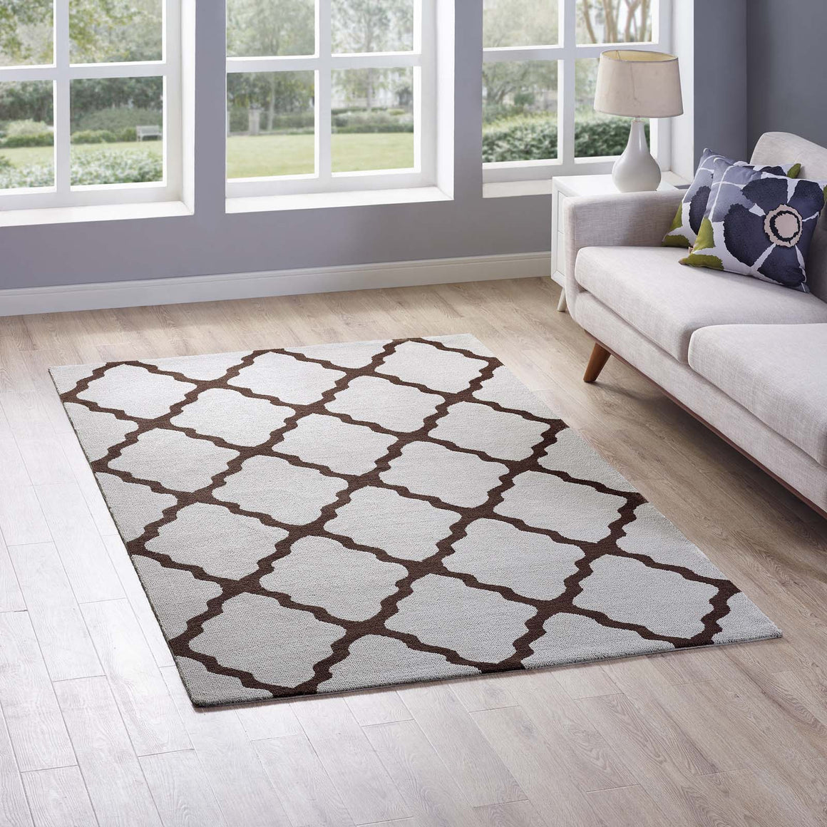 Marja Moroccan Trellis 5x8 Area Rug Brown and Gray
