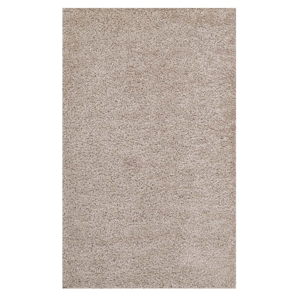 Enyssa Solid 8x10 Shag Area Rug  Beige and Ivory