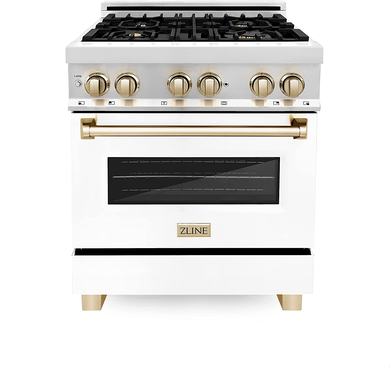 ZLINE Autograph Edition 36 4.6 Cu. ft. Dual Fuel Range with GAS Stove and Electric Oven in Stainless Steel with Gold Accents (RAZ-36-G)