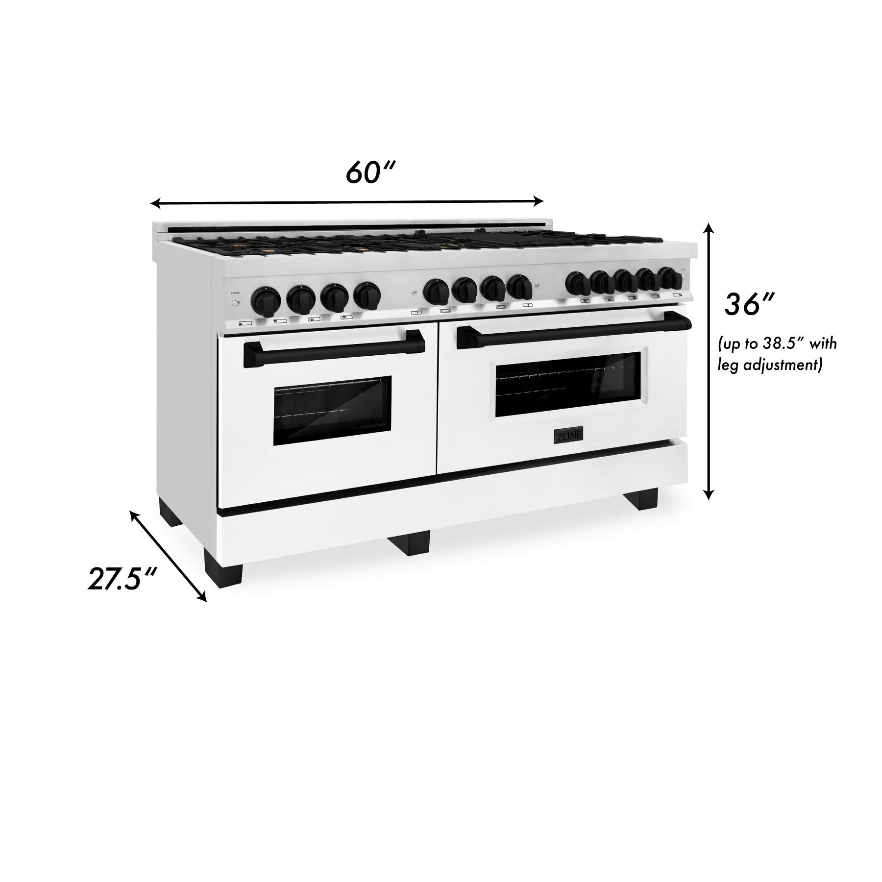 ZLINE Autograph 48 in. Gas Burner/Electric Oven Range in Black