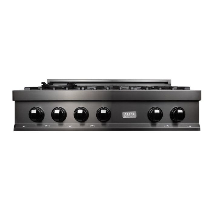 ZLINE 36 IN. ceramic rangetop in black stainless with 6 gas burners (RTB-36)