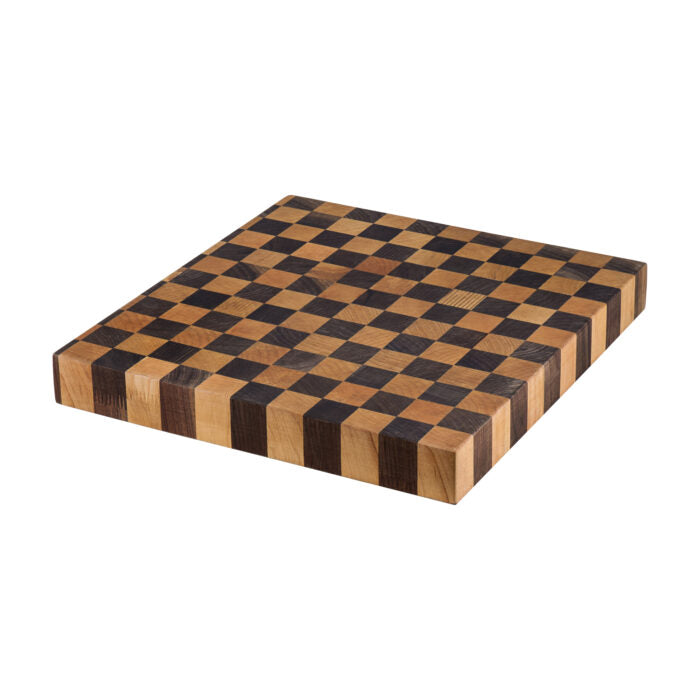 Ruvati 17 x 16 x 2 inch thick End-Grain American Walnut and Maple Checkered Butcher Block Solid Wood Cutting Board – RVA2445CHK