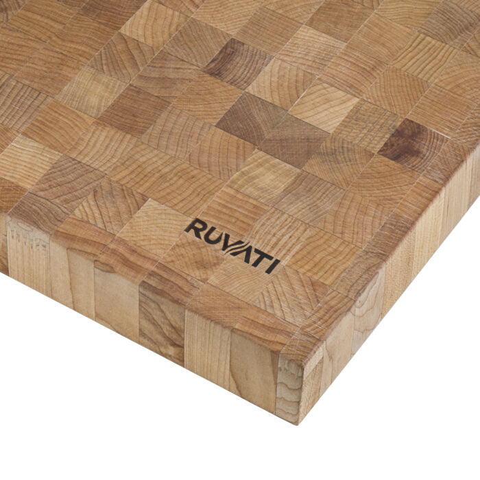Ruvati 17 x 16 x 2 inch thick End-Grain American Maple Butcher Block Solid Wood Large Cutting Board – RVA2445MPL