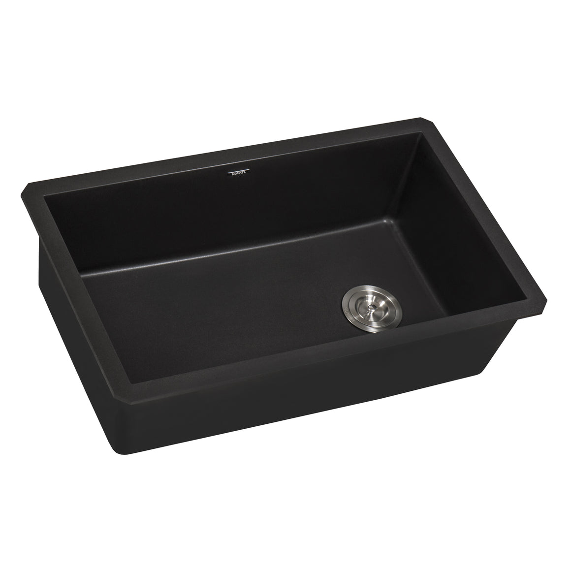 Ruvati 31 x 19 inch epiGranite Undermount Granite Composite Single Bowl Kitchen Sink - Midnight Black - RVG2033