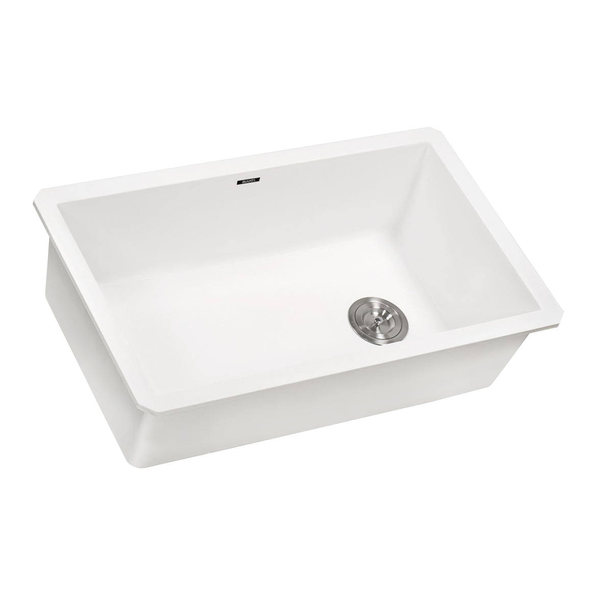 Ruvati 31 x 19 inch epiGranite Undermount Granite Composite Single Bowl Kitchen Sink - Arctic White - RVG2033WH