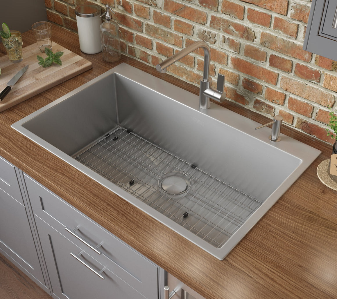 Ruvati 28-inch Drop-in Tight Radius Topmount 16 Gauge Stainless Steel Kitchen Sink Single Bowl