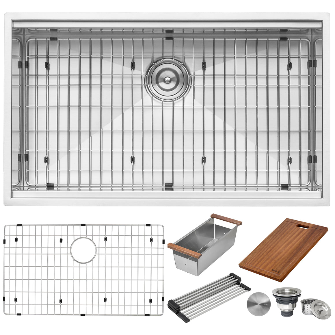 Ruvati 32-inch Workstation Ledge Undermount 16 Gauge Stainless Steel Kitchen Sink Single Bowl - RVH8300