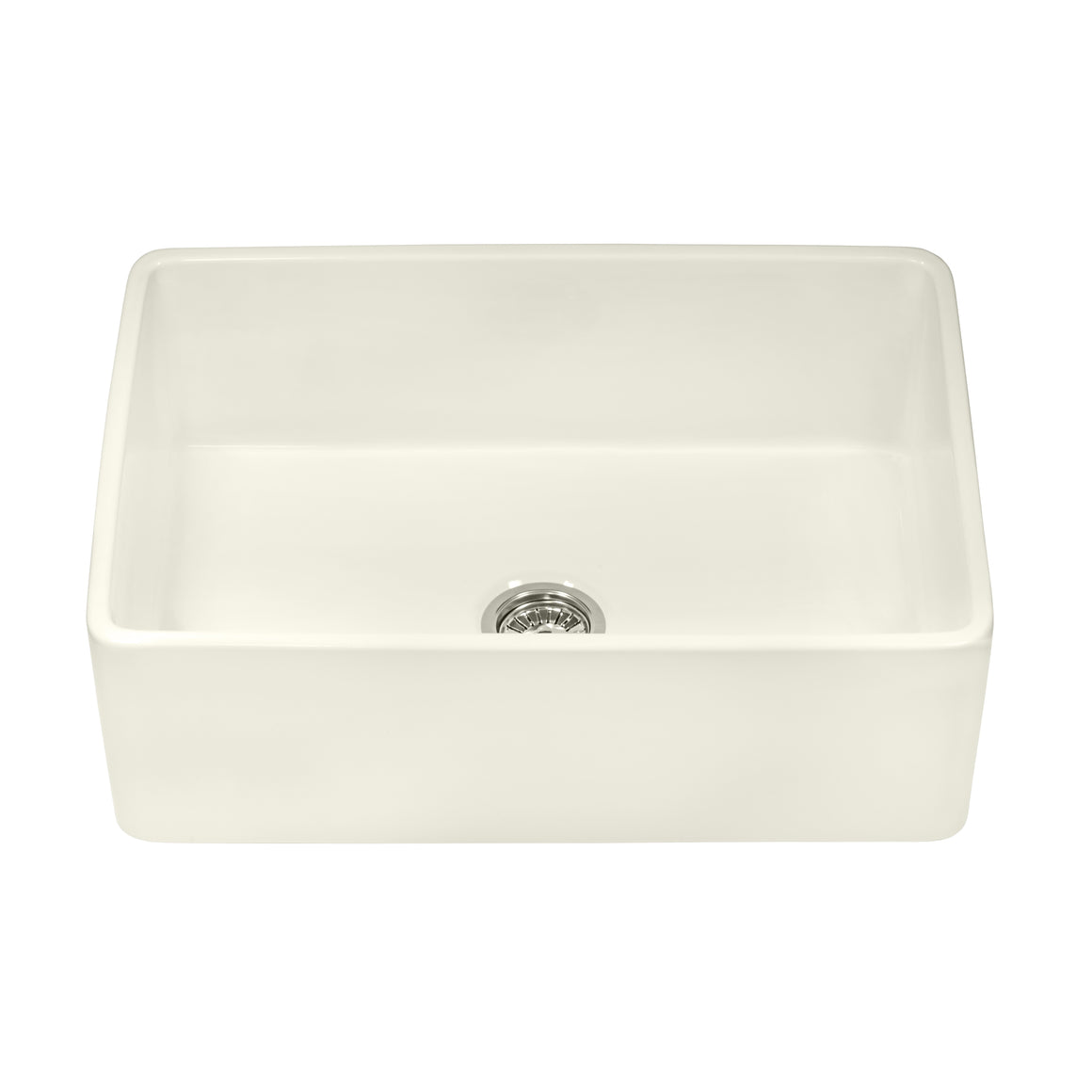 Ruvati 33 x 20 inch Fireclay Reversible Farmhouse Apron-Front Kitchen Sink Single Bowl - Biscuit - RVL2300BS