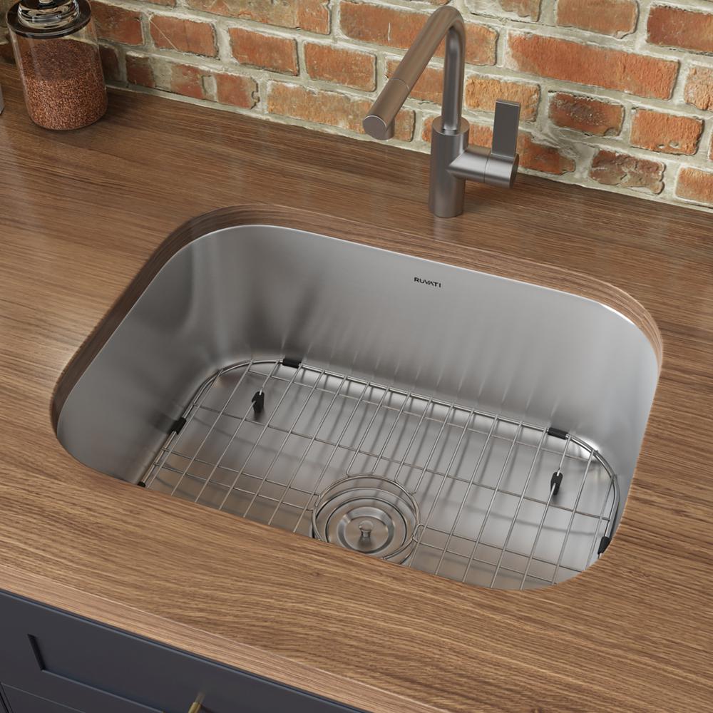 Ruvati 24-inch Undermount 16 Gauge Stainless Steel Kitchen Sink Single Bowl - RVM4132
