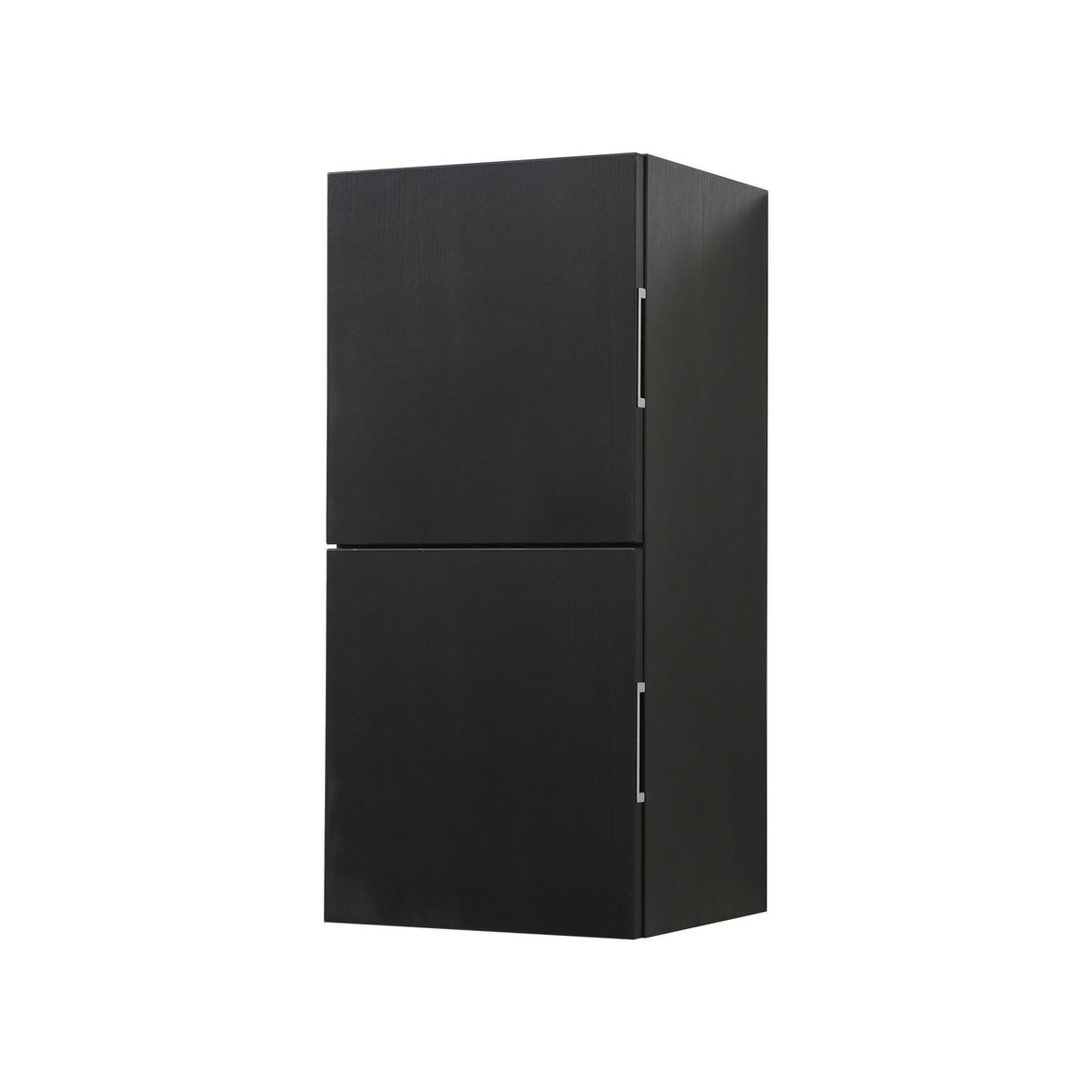 Bliss 12" Wide by 24" High Linen Side Cabinet With Two Doors in Black Wood Finish