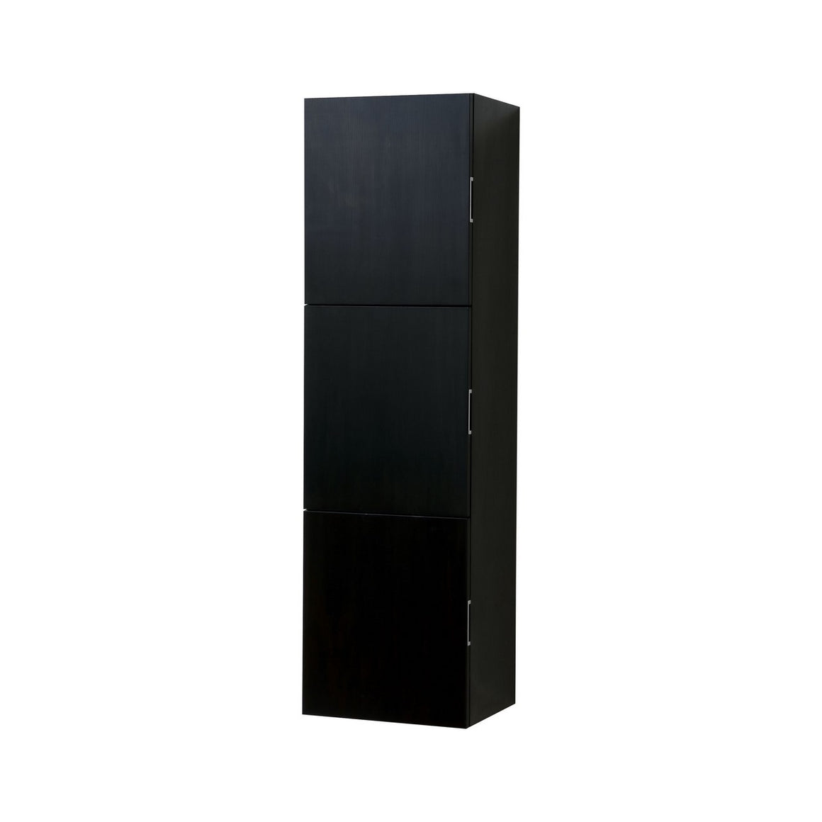 Bliss 18" Wide by 59" High Linen Side Cabinet With Three Doors in Black Wood Finish