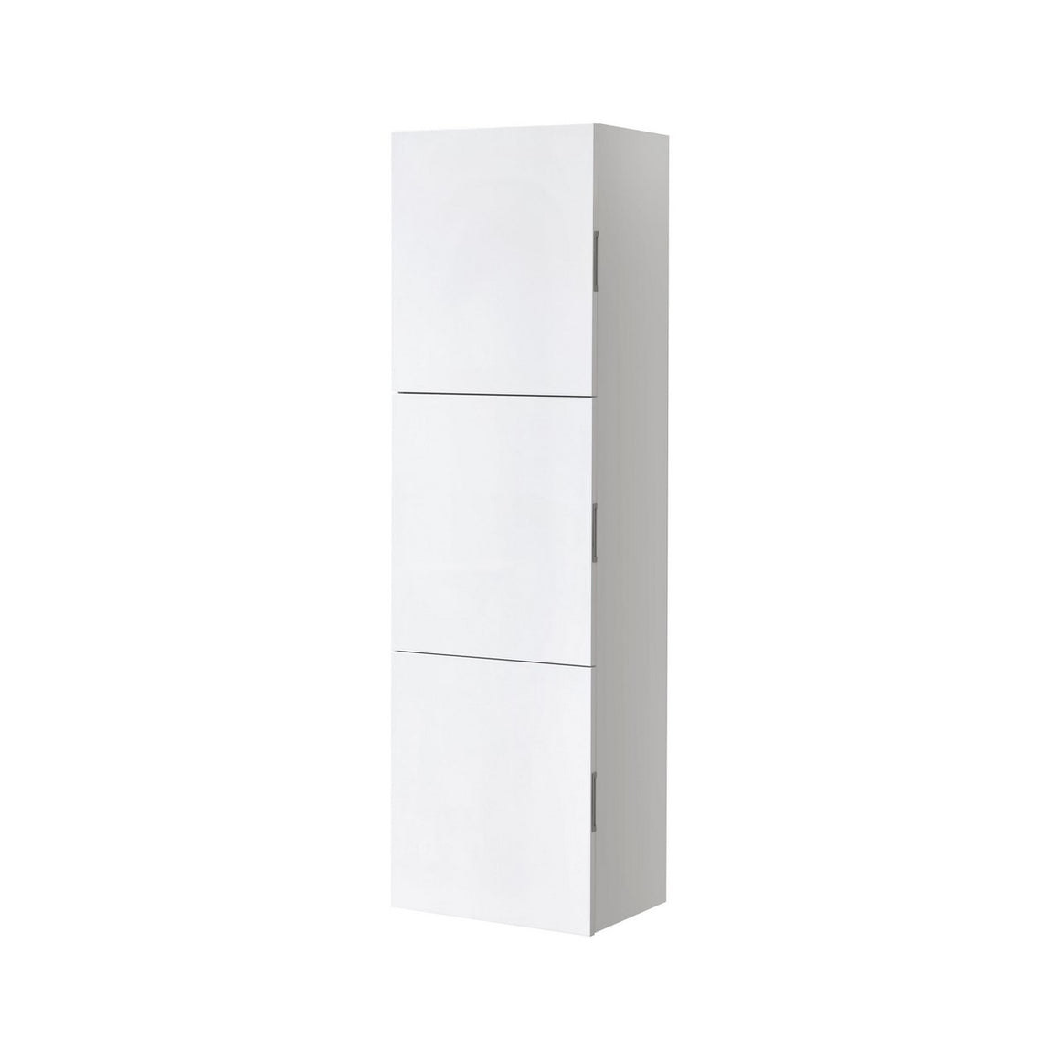Bliss 18" Wide by 59" High Linen Side Cabinet With Three Doors in Gloss White Finish