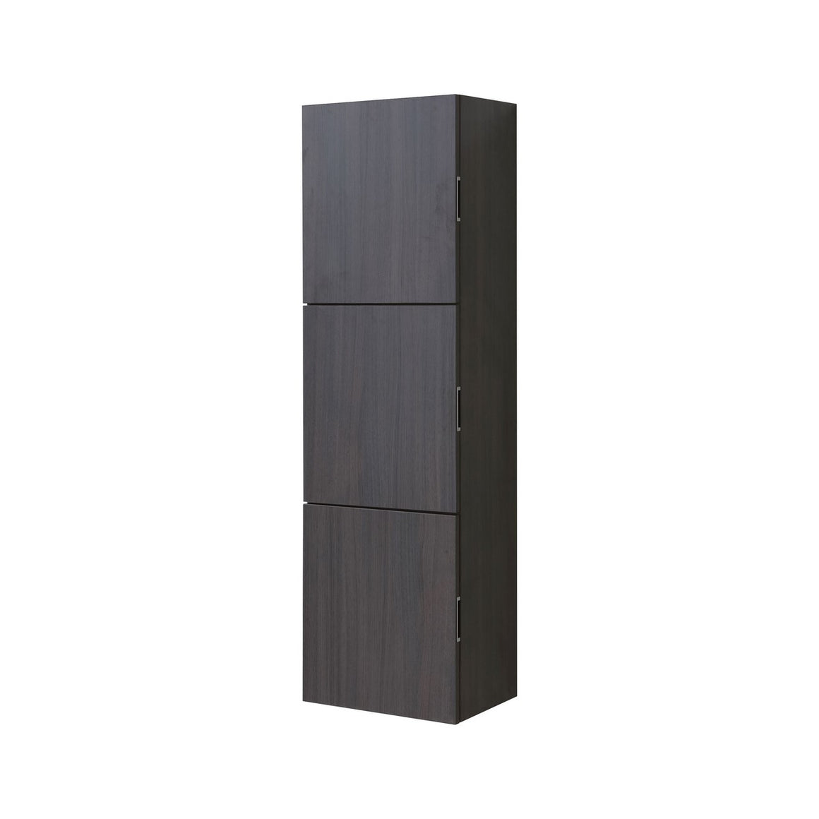 Bliss 18" Wide by 59" High Linen Side Cabinet With Three Doors in High Gloss Gray Oak Finish