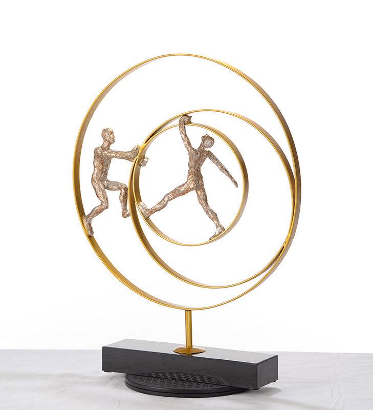 Modrest SZ0240 - Modern Bronze Acrobats-Rings Sculpture