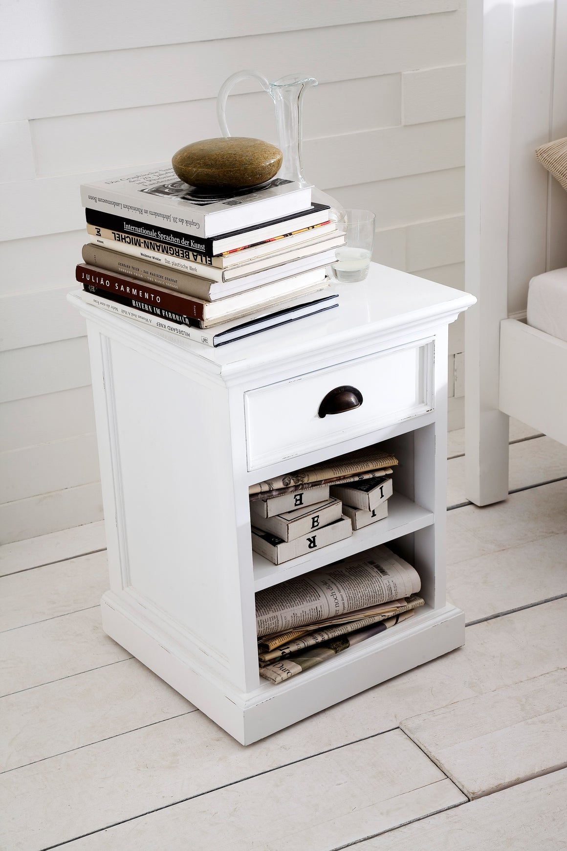 Halifax T764 Bedside Table With Shelves