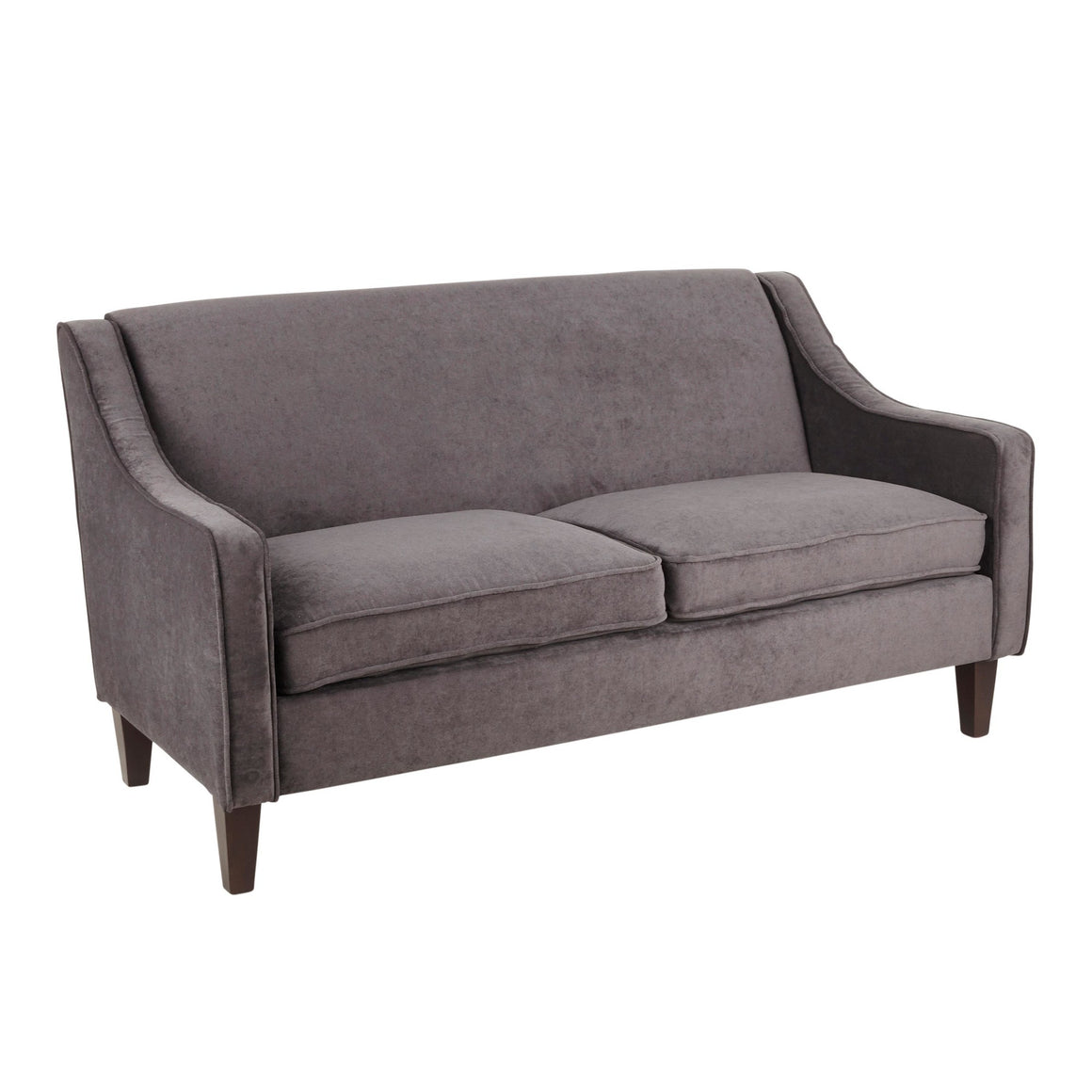 Telluride Contemporary Sofa in Espresso Wood and Black Fabric by LumiSource