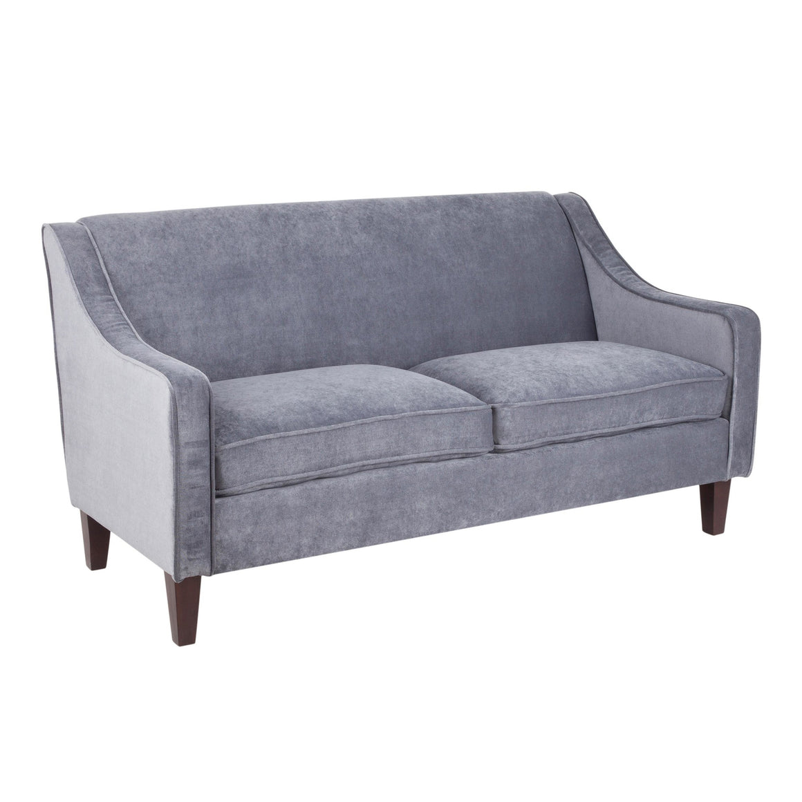 Telluride Contemporary Sofa in Espresso Wood and Blue Fabric by LumiSource