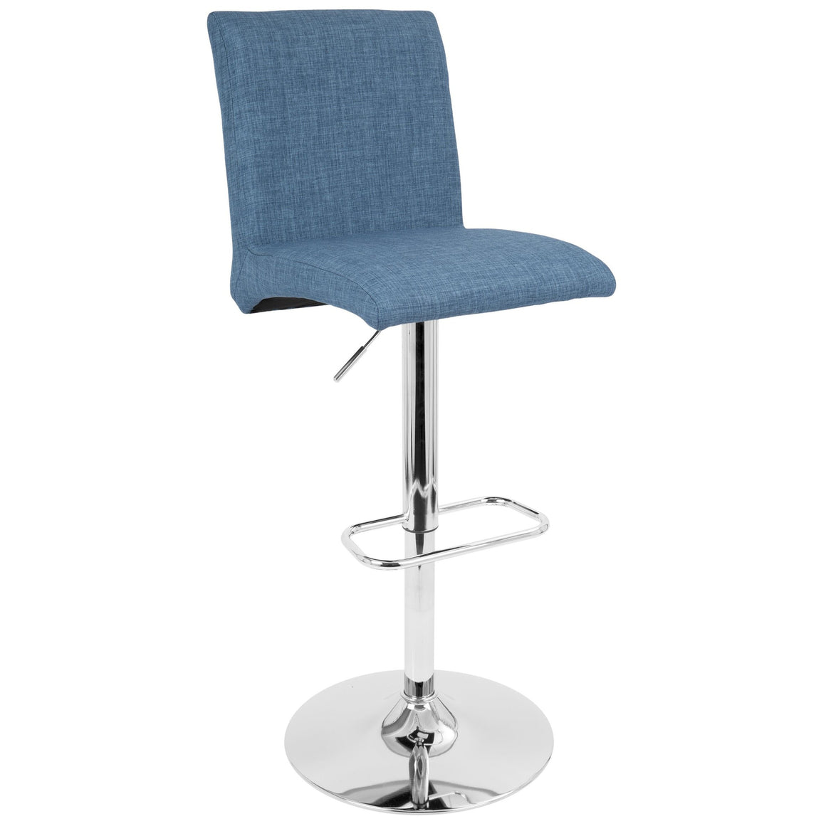 Tintori Contemporary Adjustable Barstool with Swivel in Blue by LumiSource