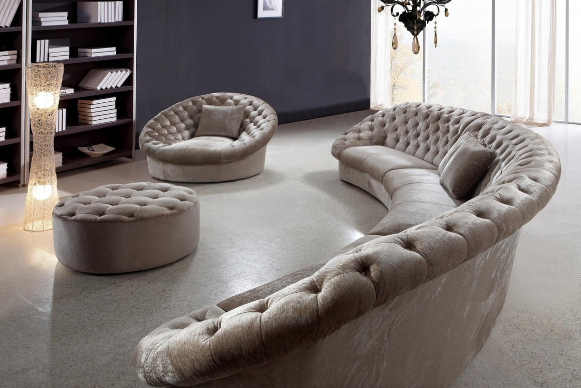 Divani Casa Cosmopolitan - Sectional Sofa, Chair and Ottoman