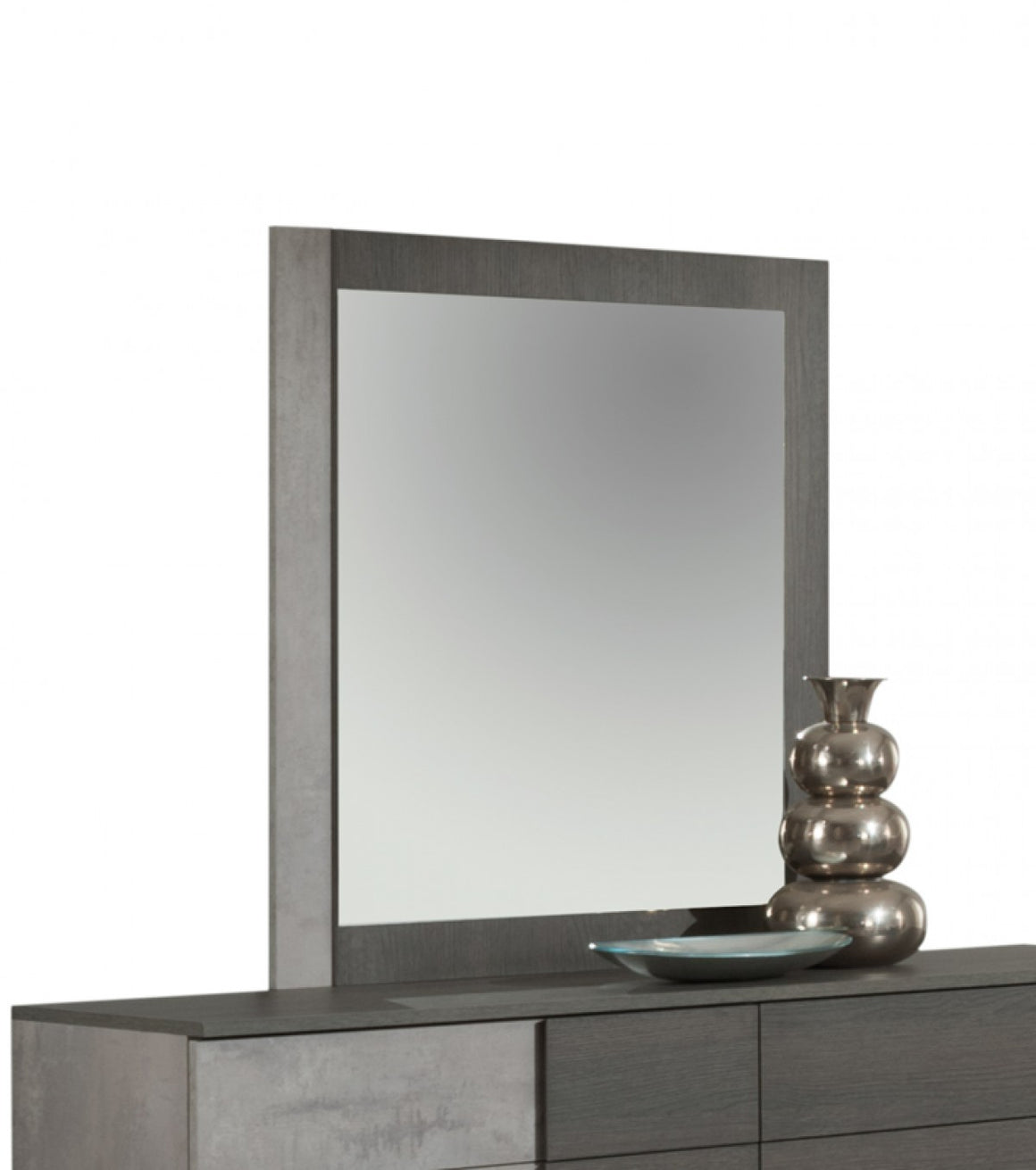 Nova Domus Palermo Italian Modern Faux Concrete & Grey Mirror