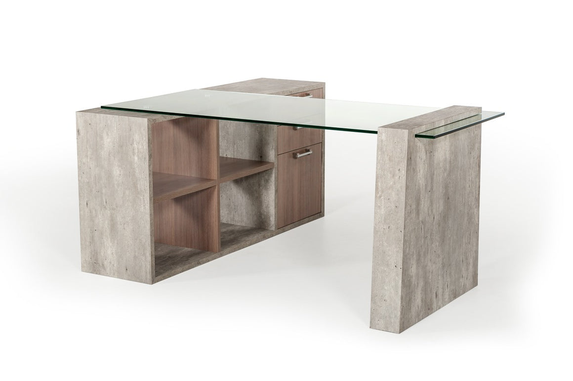 Nova Domus Boston Modern Glass & Concrete Desk