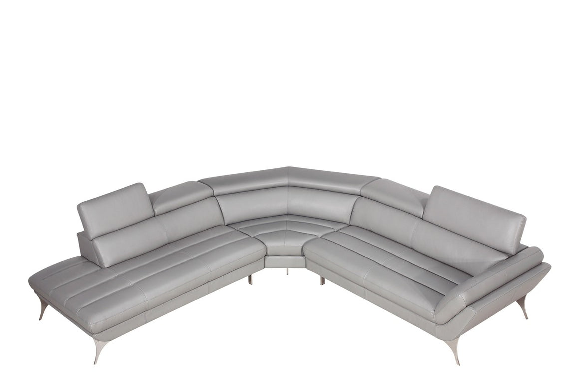 Divani Casa Graphite Modern Grey Leather Sectional Sofa