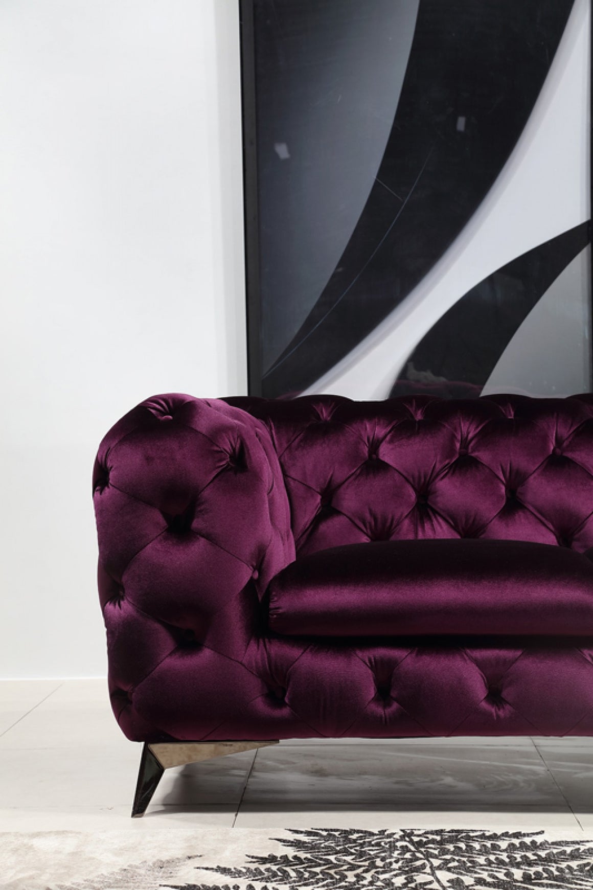 Divani Casa Delilah Modern Purple Fabric Sofa Set