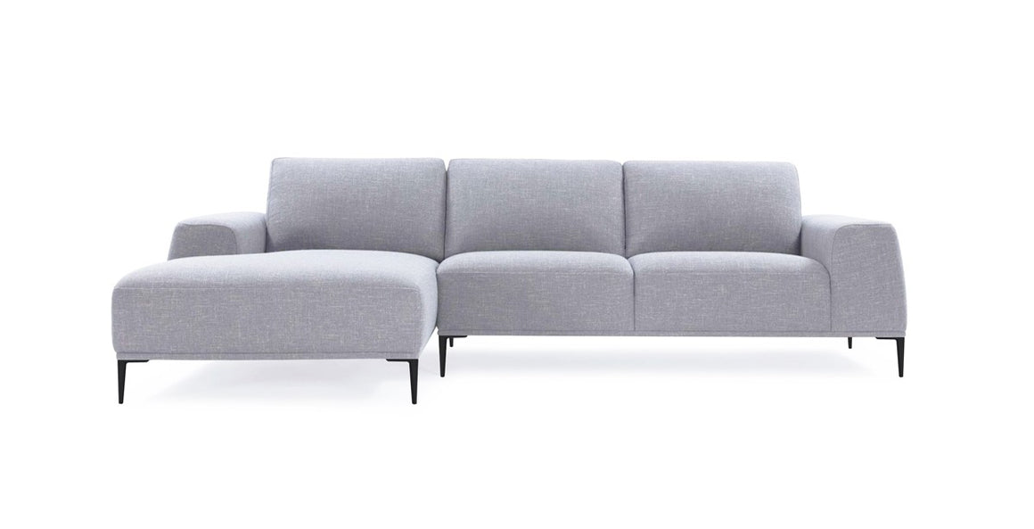 Divani Casa Arthur Modern Grey Fabric Sectional Sofa w/ Left Facing Chaise