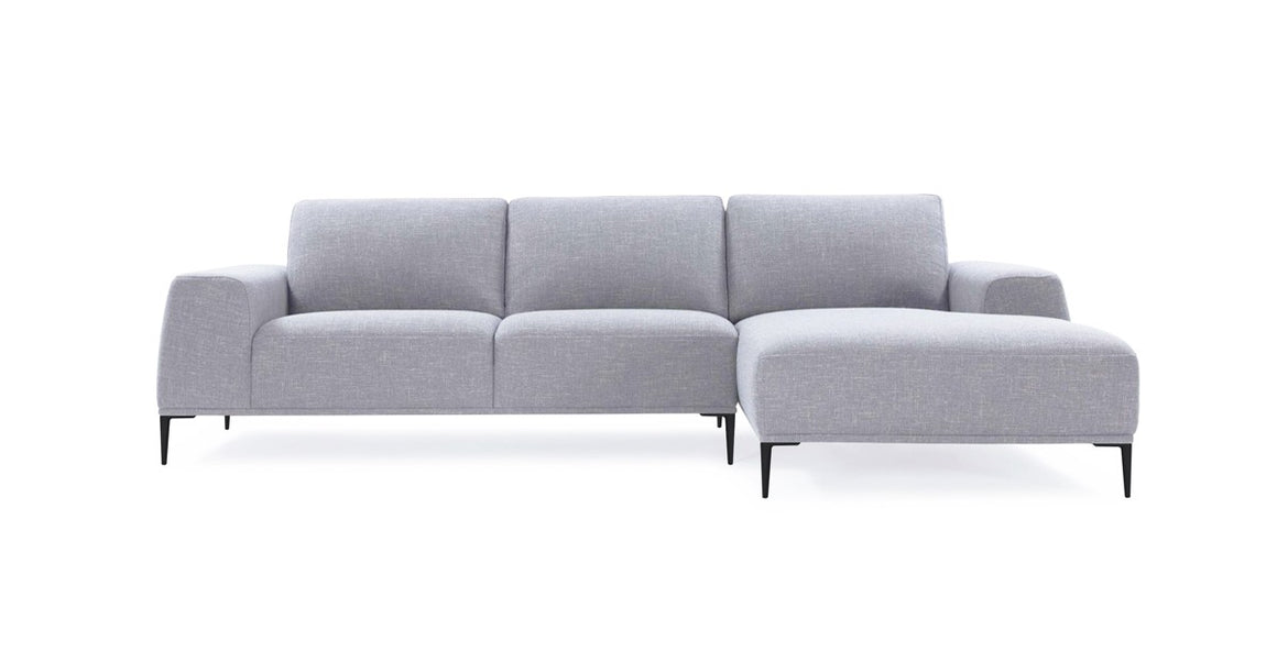 Divani Casa Arthur Modern Grey  Fabric Sectional Sofa w/ Right Facing Chaise