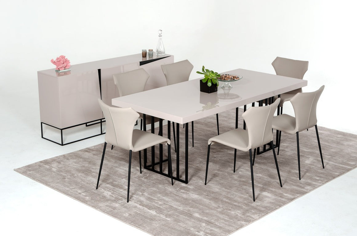 Modrest Hope Modern Grey Gloss Dining Table