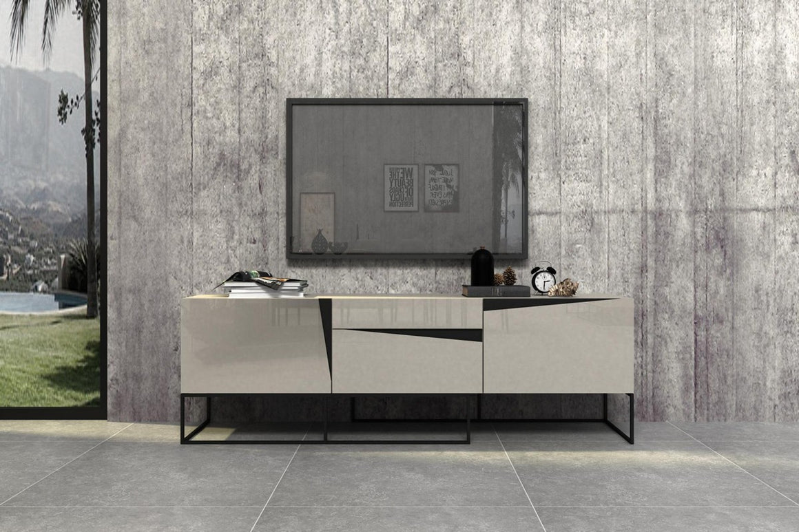 Modrest Hope Modern Grey Gloss TV Stand