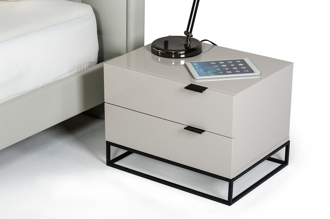 Modrest Hera Modern Grey Nightstand