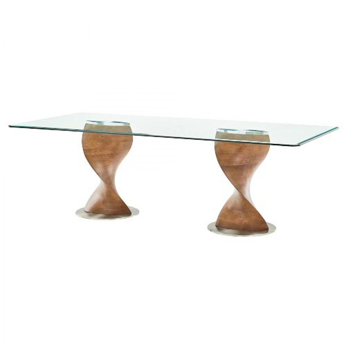 Modrest Cleveland - Contemporary Glass and Walnut Dining Table
