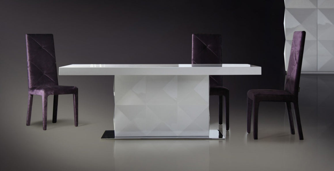 Versus Eva - White Lacquer Modern Dining Table