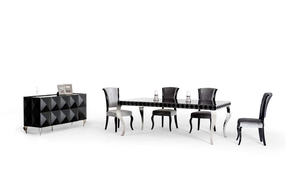 Versus Mia Modern Black Lacquer Dining Table