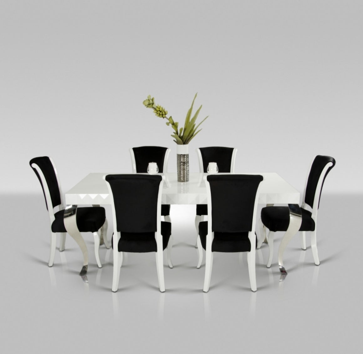 Versus Mia & Seema - Modern White & Black Dining Set