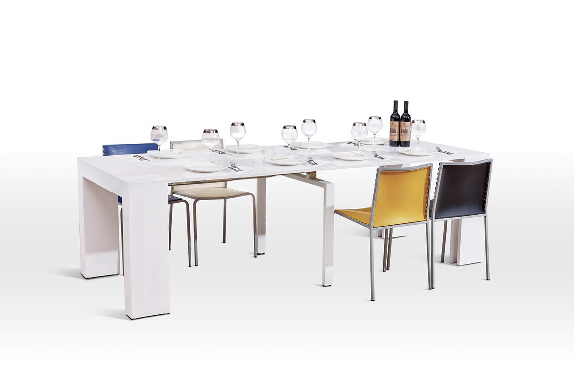 Versus Doreen Modern White Extendable Dining Table