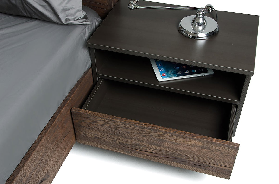 Modrest Wharton Modern Dark Aged Oak Nightstand