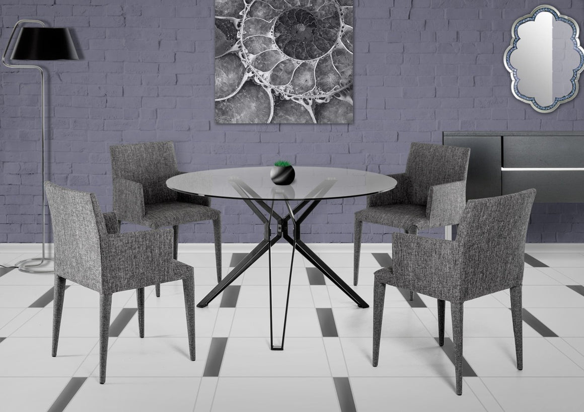 Modrest Soiree Modern Glass Round Dining Table