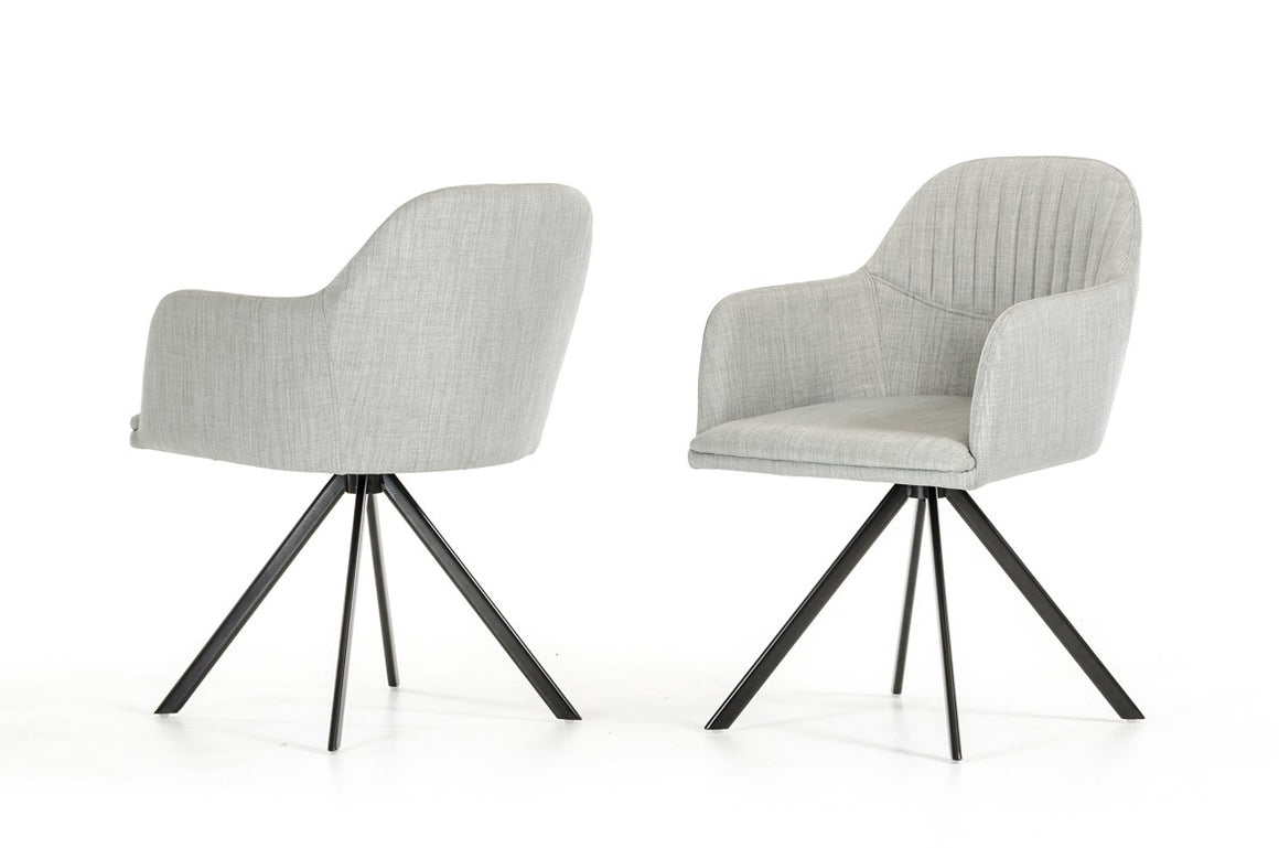 Modrest Synergy Modern Grey Fabric Dining Chair