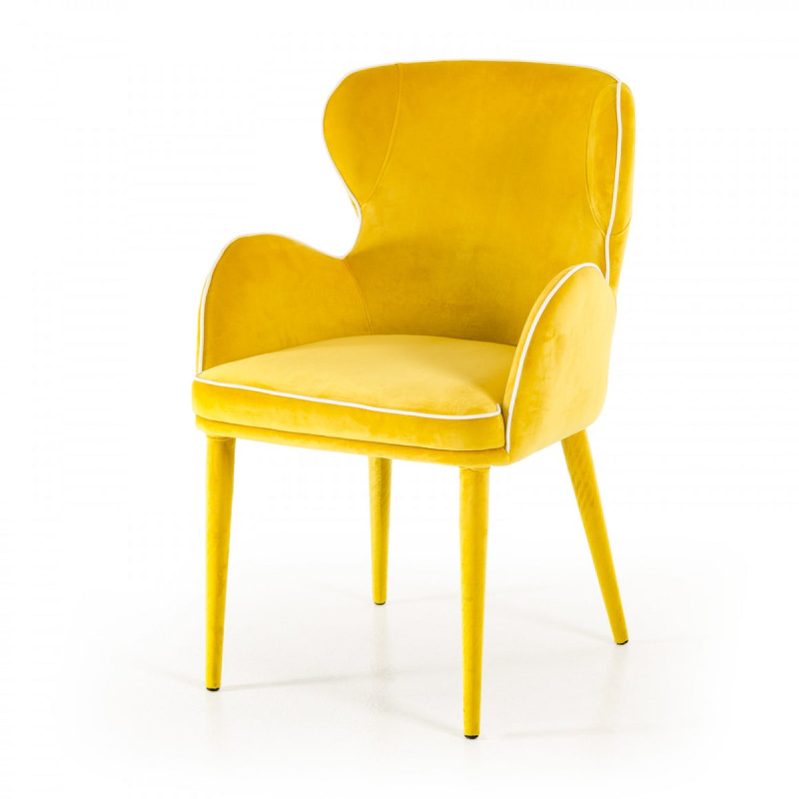 Modrest Tigard Modern Yellow Fabric Dining Chair