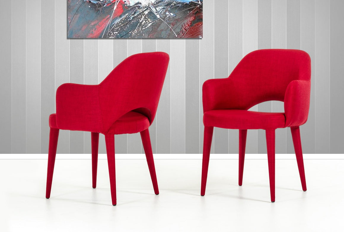 Modrest Williamette Modern Red Fabric Dining Chair