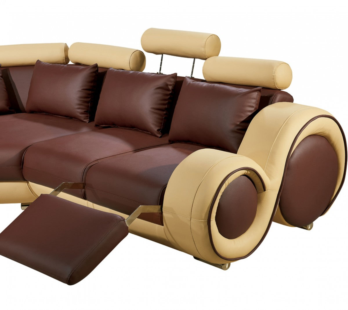 Modern Leather Sectional Sofa With