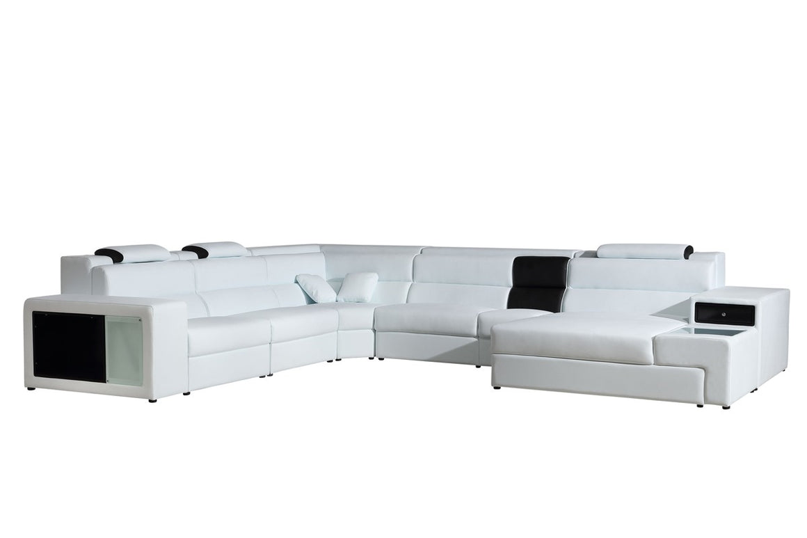 Divani Casa Polaris - Contemporary Bonded Leather Sectional Sofa