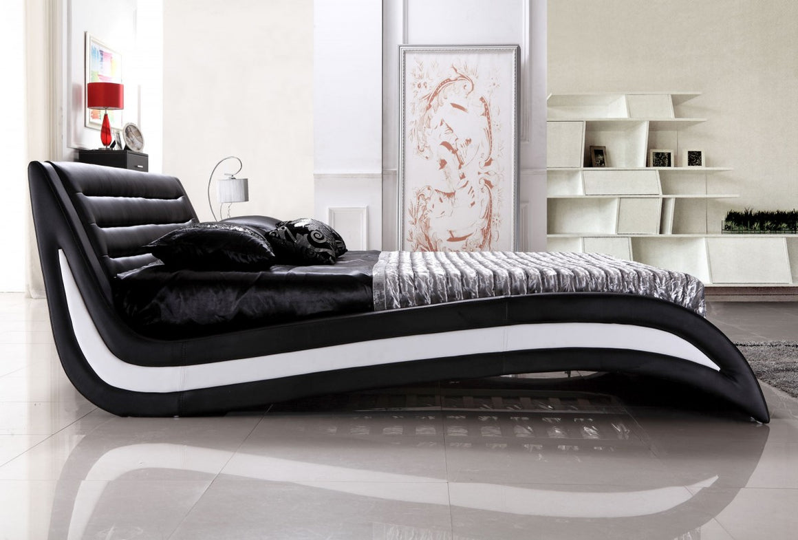 Modrest Apollo - Contemporary Black Eco-Leather Bed