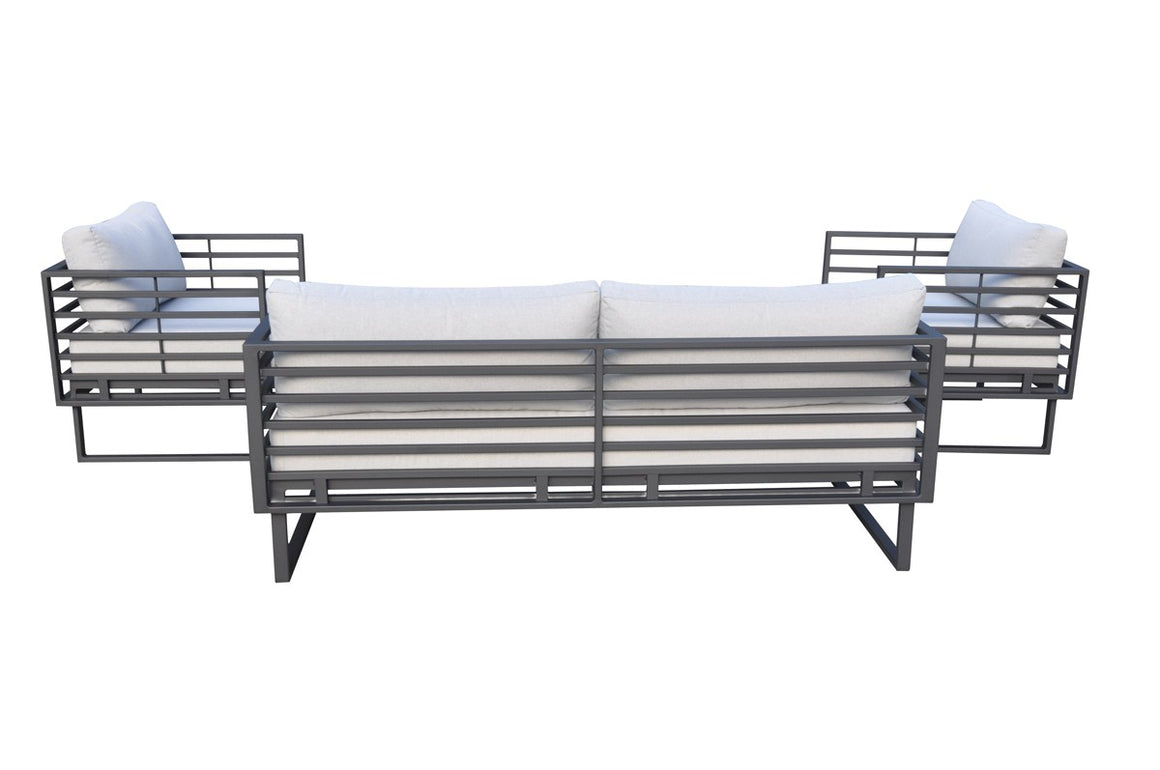 Renava Wharf Outdoor Grey & Black Sofa Set